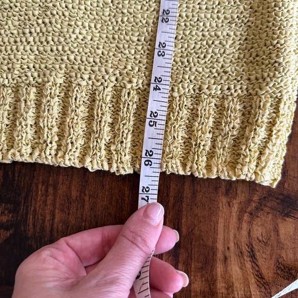 Mark Alan | Citrus Yellow Cotton/Wool Blend V-neck Sweater - Picture 6 of 6